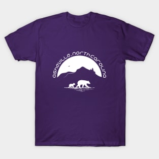 Momma Black Bear & Cubs - Asheville, NC - WO Purple 11 T-Shirt